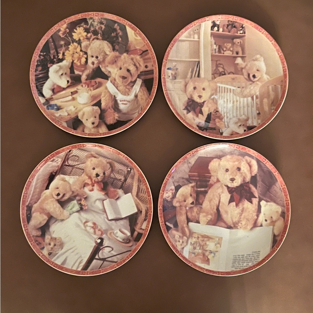 Vintage T. Limoges LG Porcelain Teddy Bear Collectors Plates